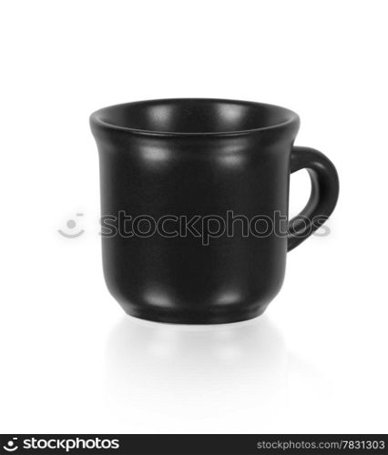 Black cup on the white background