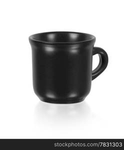 Black cup on the white background