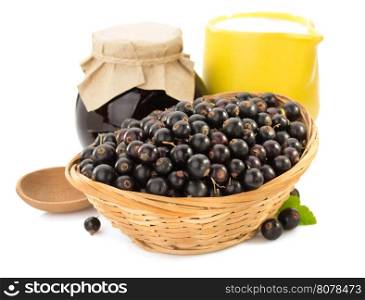 black currants on white background