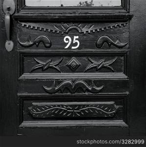 Black decorative door.