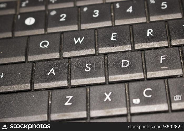 black detail keyboard keys. black detail keyboard keys with dusty view photo