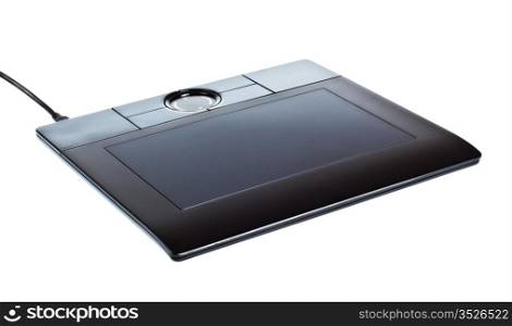 black drawing tablet isolated on white