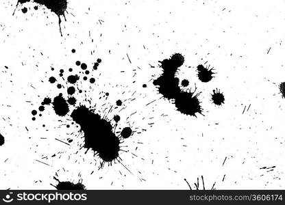 Black drop ink splatter. Gloss brush paint spot, grunge blot, art blob, oil, abstract droplet. Splat, liquid illustration.