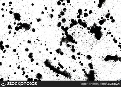 Black drop ink splatter. Gloss brush paint spot, grunge blot, art blob, oil, abstract droplet. Splat, liquid illustration.