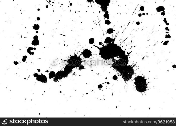 Black drop ink splatter. Gloss brush paint spot, grunge blot, art blob, oil, abstract droplet. Splat, liquid illustration.