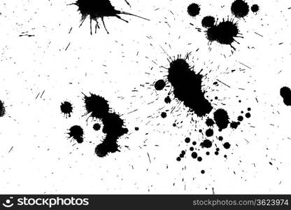 Black drop ink splatter. Gloss brush paint spot, grunge blot, art blob, oil, abstract droplet. Splat, liquid illustration.