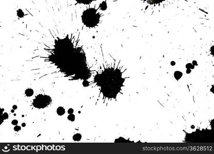 Black drop ink splatter. Gloss brush paint spot, grunge blot, art blob, oil, abstract droplet. Splat, liquid illustration.