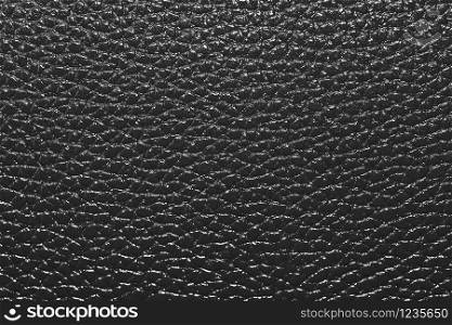 Black Eco artificial leather texture close up. Top view. Copy space. Elegant leather texture for background with visible details. Black Eco artificial leather texture close up. Top view