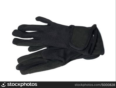 black economy gloves for riding isolated on white