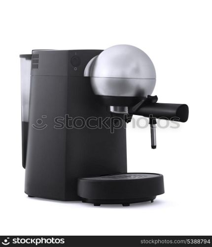 Black electric coffee machine isolated on white