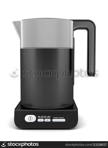 black electric kettle isolated on white background