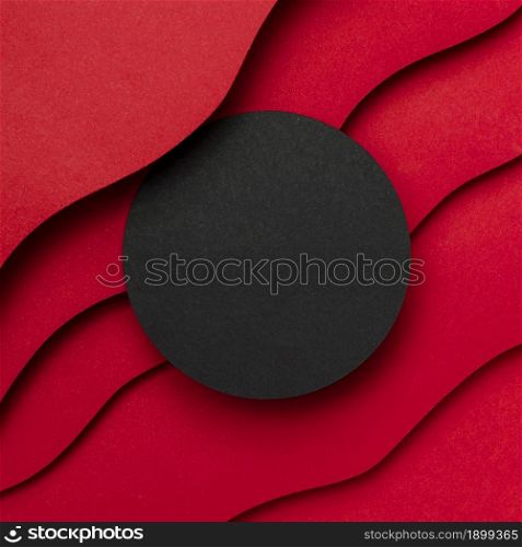 black empty circle wavy layers red background. Resolution and high quality beautiful photo. black empty circle wavy layers red background. High quality beautiful photo concept
