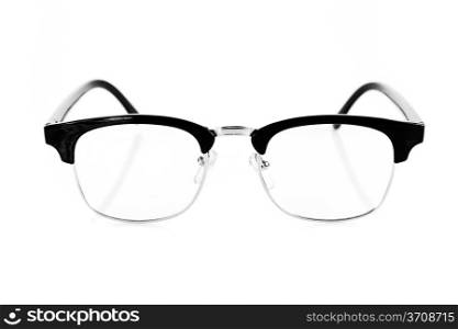 Black Eye Glasses Isolated on White. black glasses on a white background