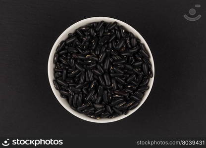 Black eyed peas beans on a dark background