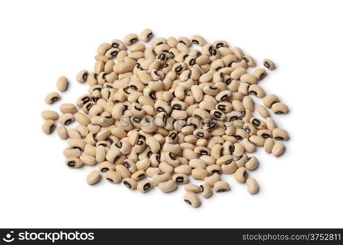 Black-eyed peas on white background