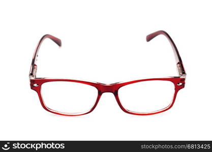 black eyeglasses isolated on white background