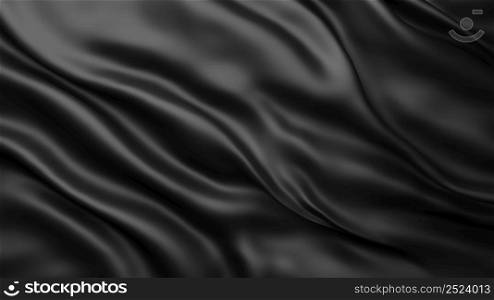 Black fabric background with copy space 3d render