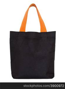 black fabric bag isolated on white with clipping path