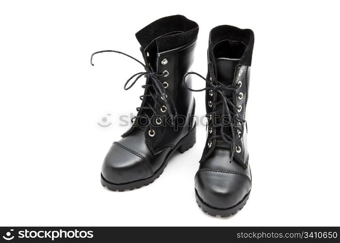 Black fashion boots isolated on white background