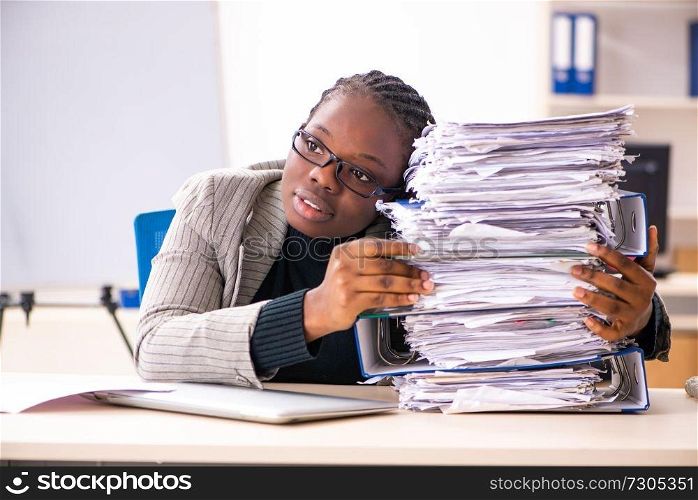 Black female employee unhappy with excessive work 