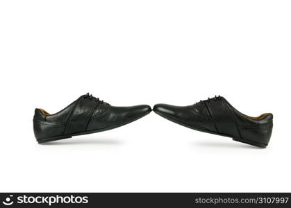 Black female shoes isolated on white