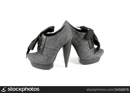 black female shoes on a white background