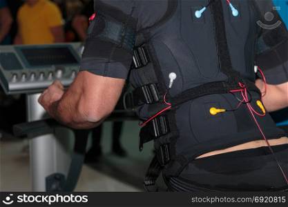 Black Fitness Jacket with Electrode: Muscular Electrostimulation