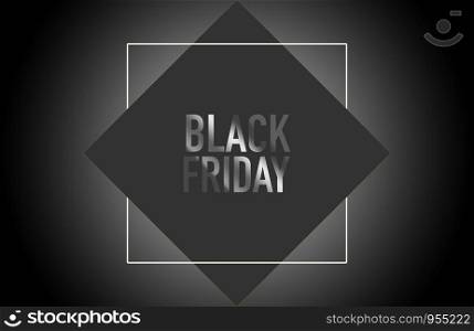 Black Friday Horizontal Banner with red bow. Vector Illustration. Modern design.Universal vector background for poster, banners, flyers, card.