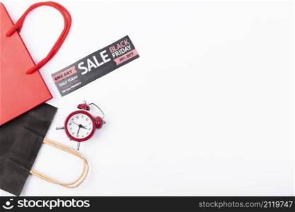 black friday sale banner with alarm clock