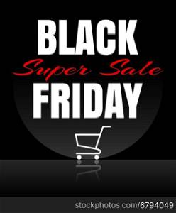 Black Friday sale design template. Black Friday banner with shopping cart. Vector illustration&#xA;