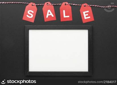 black friday sales elements composition with empty frame