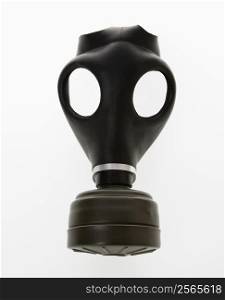 Black gas mask.