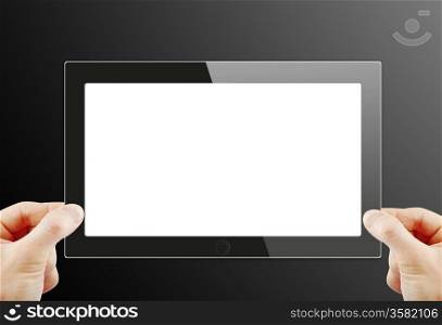 Black generic tablet pc, 3d render.