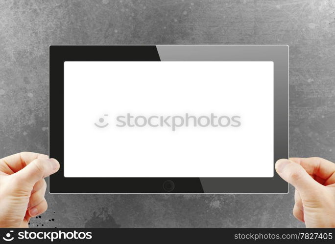 Black generic tablet pc, 3d render.