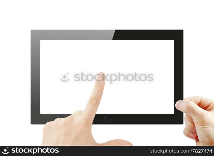 Black generic tablet pc, 3d render.