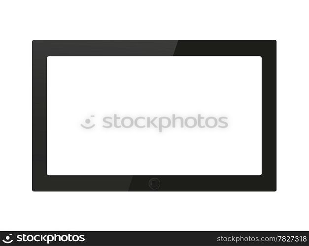 Black generic tablet pc on white background, 3d render.