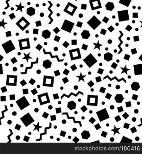 Black geometric seamless pattern. Black geometric seamless pattern on white background