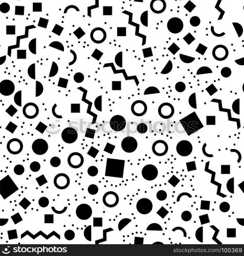 Black geometric seamless pattern on white background. Black geometric seamless pattern