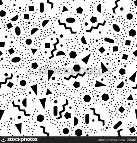 Black geometric seamless pattern on white background. Black geometric seamless pattern