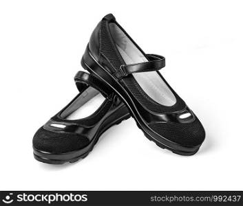 black girl shoes isolated on white with clipping path