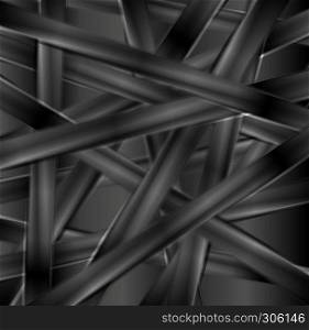Black glossy stripes abstract tech background