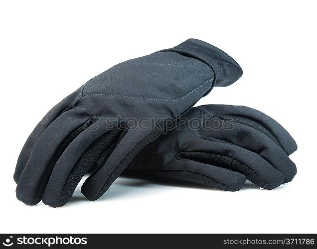 Black gloves isolated on white