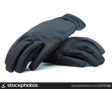 Black gloves isolated on white