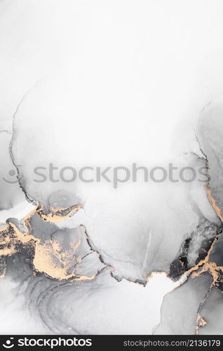 Black gold abstract background of marble liquid ink art painting on paper . Image of original artwork watercolor alcohol ink paint on high quality paper texture .. Black gold abstract background of marble liquid ink art painting on paper .