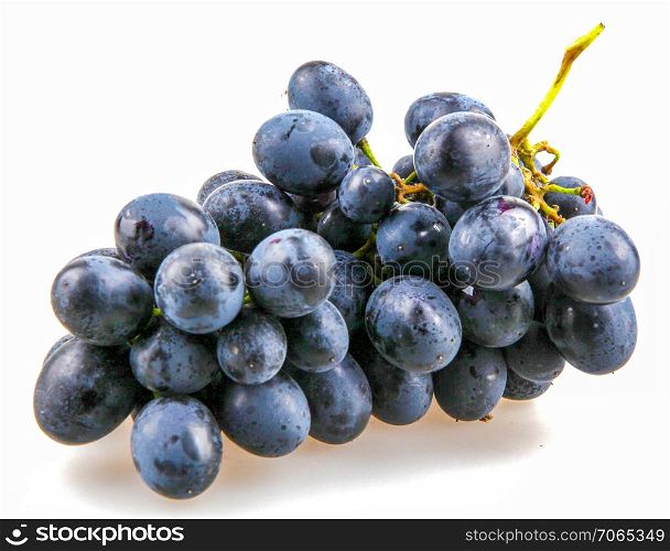 Black grapes isolated on white background.. Black grapes isolated on white background