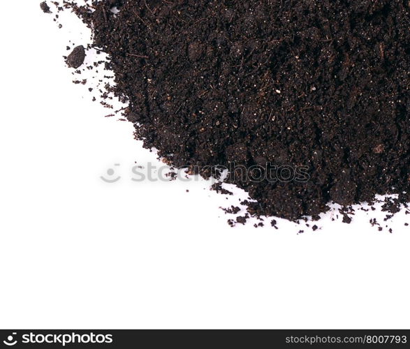 Black ground closeup isolated on white background