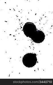 black grunge ink splash on white paper