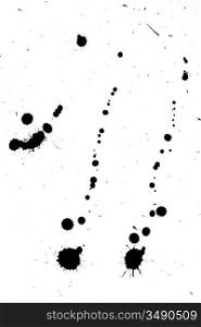 black grunge ink splash on white paper
