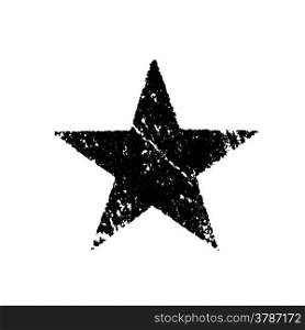 black grunge star over white background computer generated