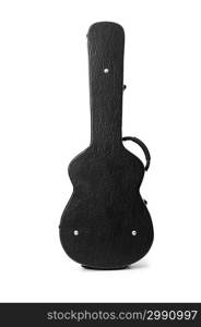 Black guitar case isolated on the white